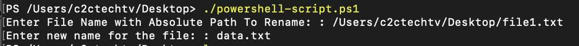 Rename a file using PowerShell Script